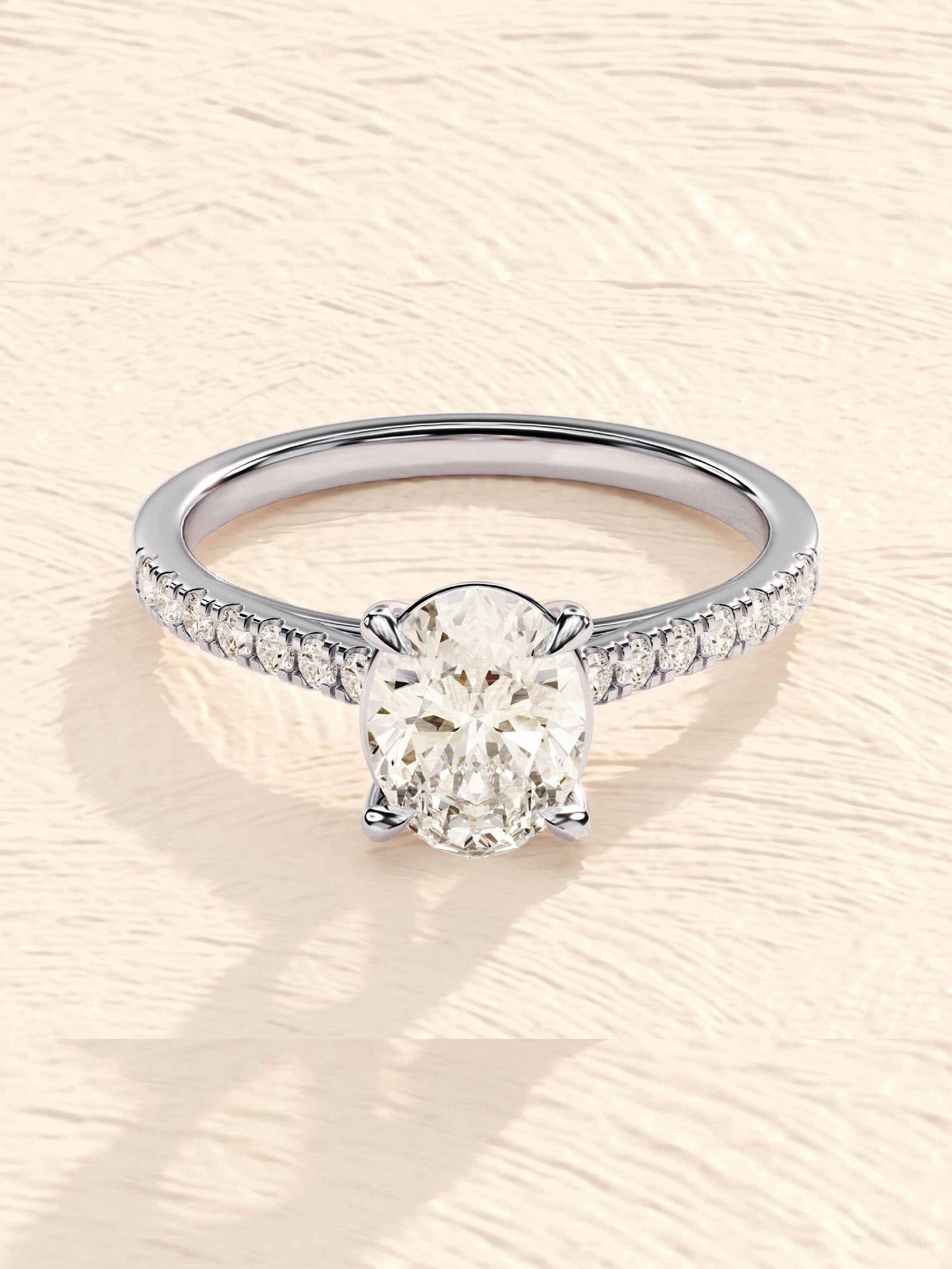 Roger- 1.0 CT-2.0 CT Oval Pave Moissanite Ring