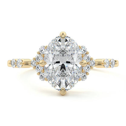 Grace- 1.20 CT Oval Cluster Moissanite Ring