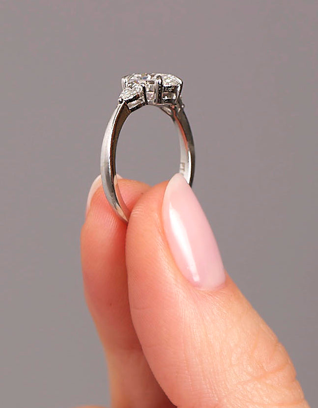 Guillermo- 1.25 CT Oval Three Stone Style Moissanite Ring