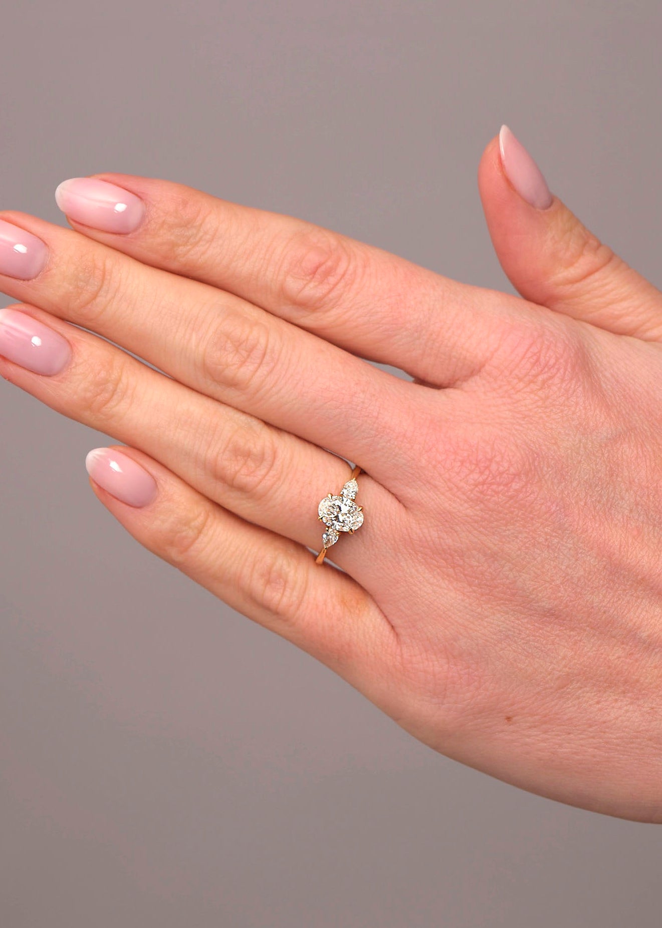 Guillermo- 1.25 CT Oval Three Stone Style Moissanite Ring