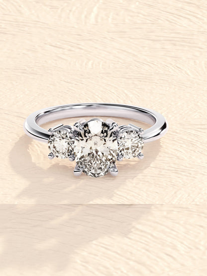 Joan- 1.50 CT Oval Cluster Moissanite Ring