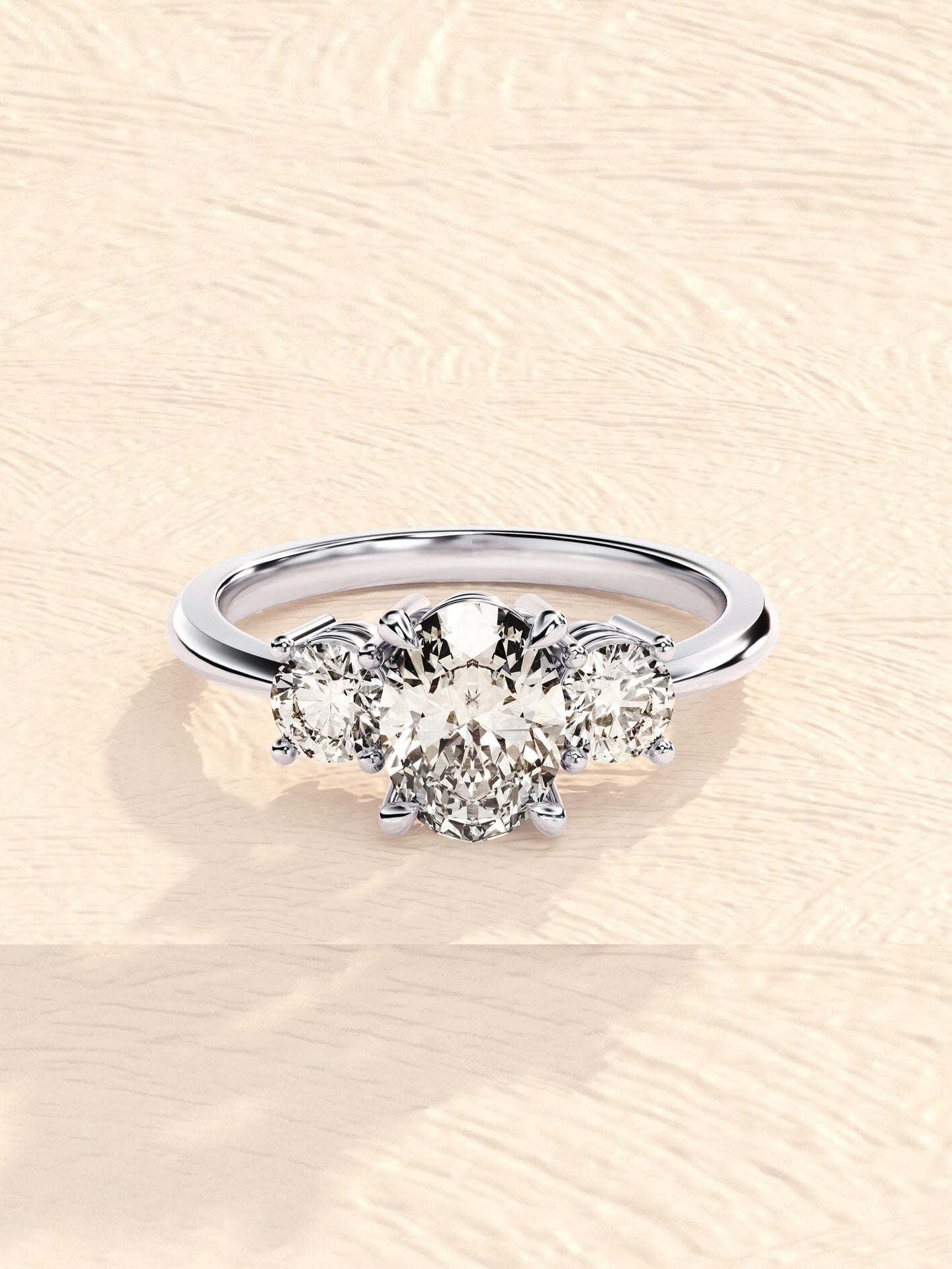 Johnny- 2.0 CT Oval Three Stone Style Moissanite Ring