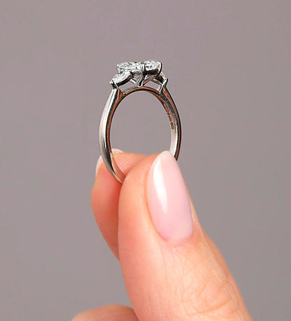 Rhonda- 1.0 CT Pear Three Stone Style Moissanite Ring