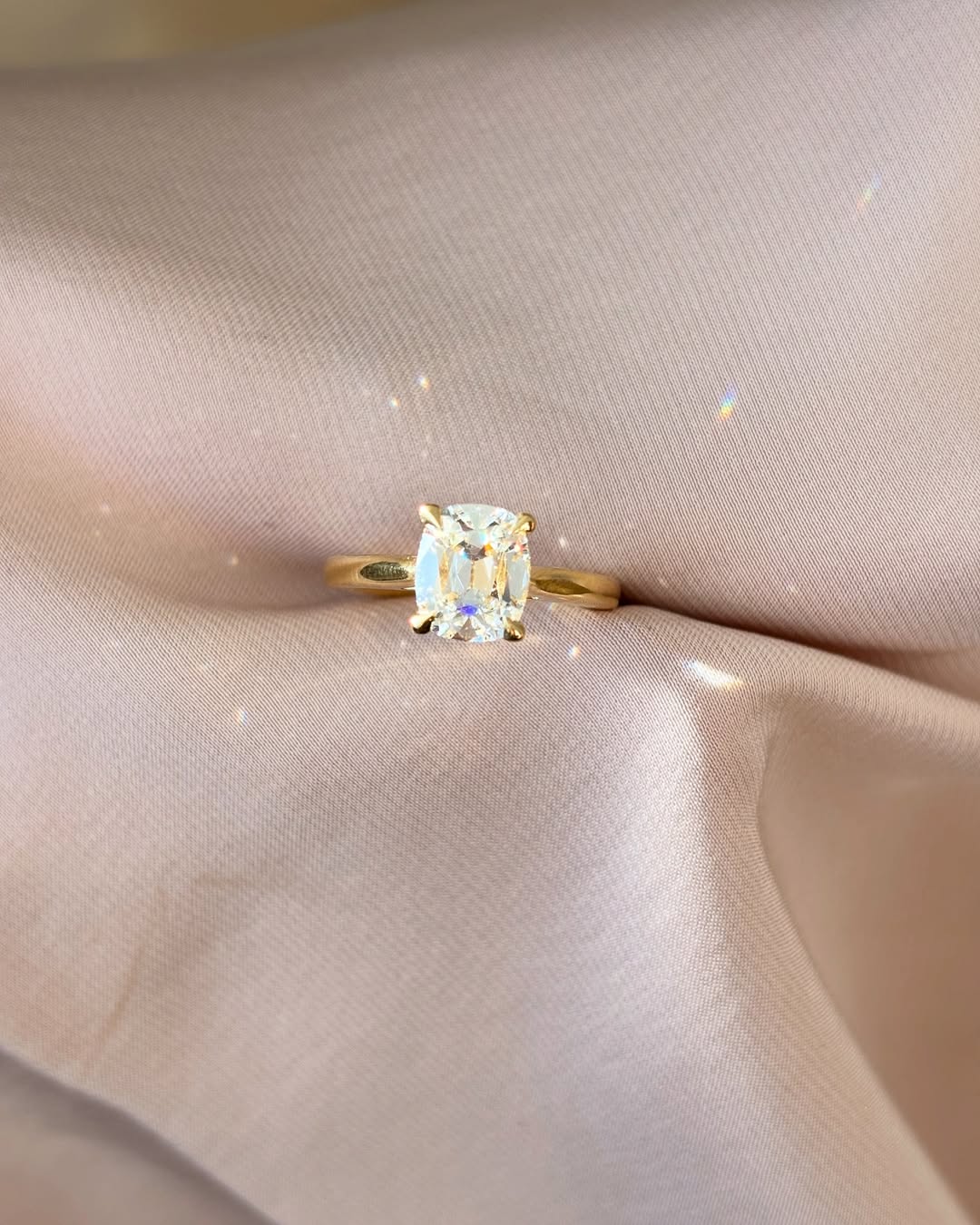 1.60 CT Cushion E/VS1 CVD Diamond Solitaire Engagement Ring