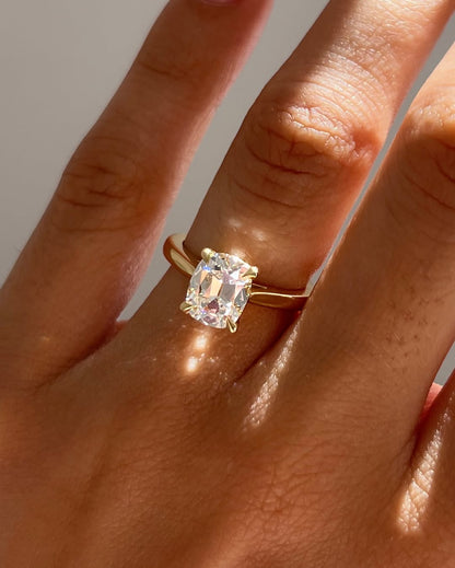 1.60 CT Cushion E/VS1 CVD Diamond Solitaire Engagement Ring