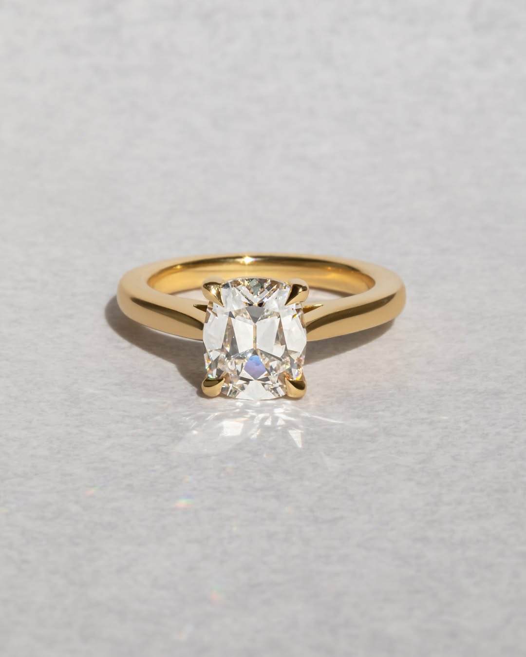 1.60 CT Cushion E/VS1 CVD Diamond Solitaire Engagement Ring