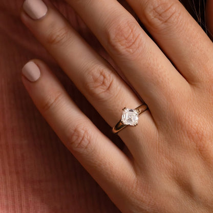 1.60 CT Asscher E/VVS2 CVD Diamond Solitaire Style Engagement Ring