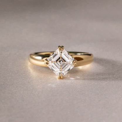 1.60 CT Asscher E/VVS2 CVD Diamond Solitaire Style Engagement Ring