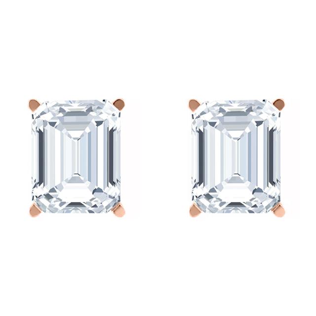 Brooke- 2.0 TCW  Emerald Solitaire Moissanite Earrings