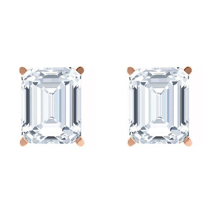 Brooke- 2.0 TCW  Emerald Solitaire Moissanite Earrings