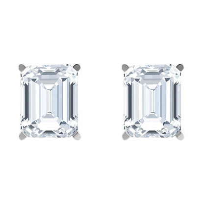 Brooke- 2.0 TCW  Emerald Solitaire Moissanite Earrings