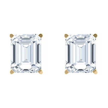 Brooke- 2.0 TCW  Emerald Solitaire Moissanite Earrings