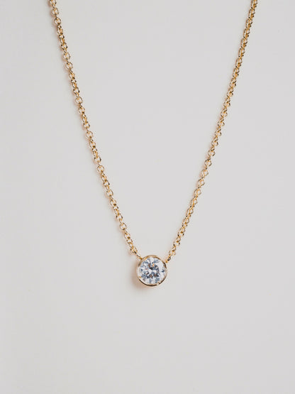 Harper- 3.0 TCW Oval Bezel Moissanite Necklace