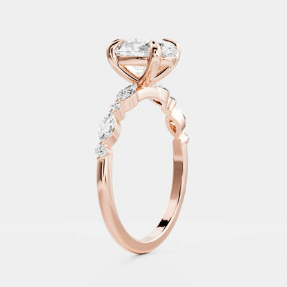Tina- 1.20 CT Oval  Pave Moissanite Ring