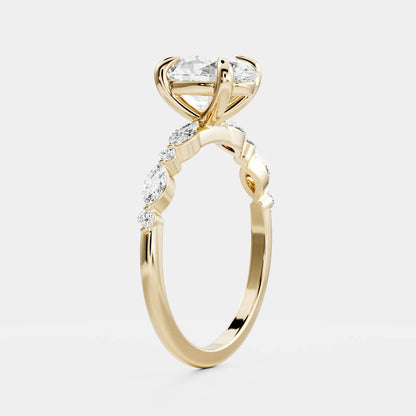 Tina- 1.20 CT Oval  Pave Moissanite Ring