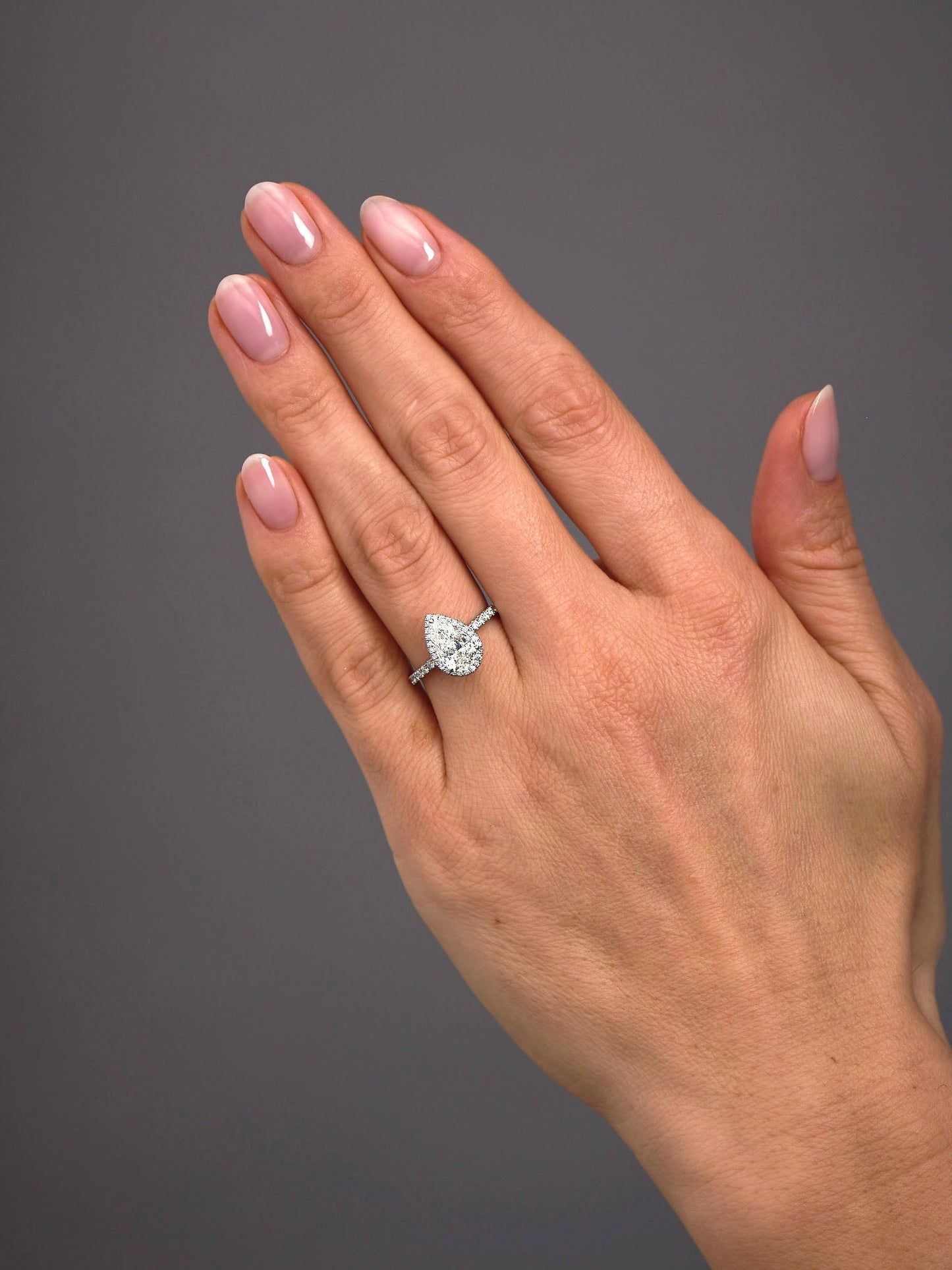 Angie- 1.40 CT Pear Halo Pave Moissanite Ring
