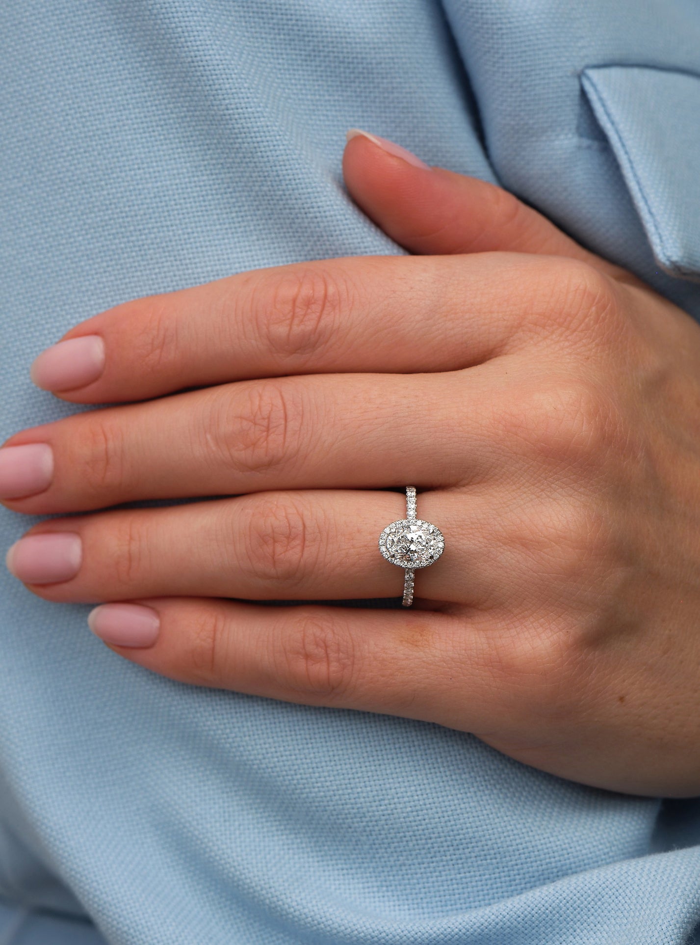 Kathryn- 1.70 CT Oval Pave Moissanite Ring