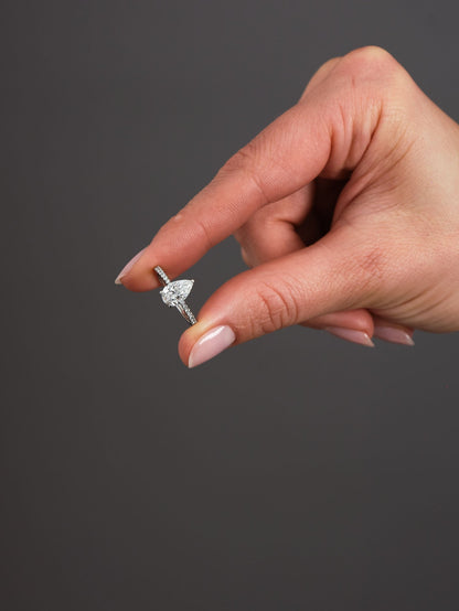 Don- 1.30 CT Pear Pave Moissanite Ring