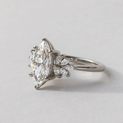 2.0 CT Marquise F/VS1 CVD Diamond Cluster Style Engagement Ring