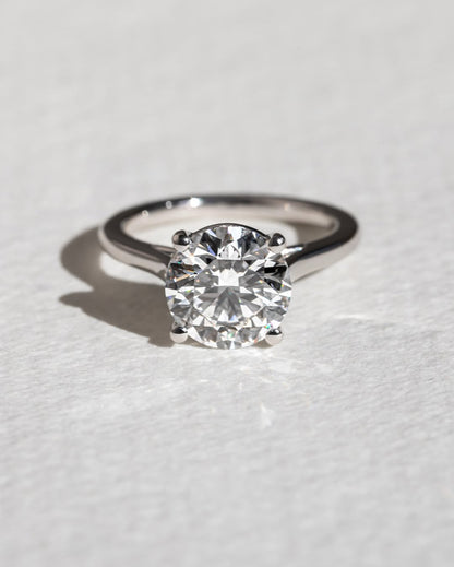 4.0 CT Round F/VS2 CVD Diamond Cathedral Engagement Ring