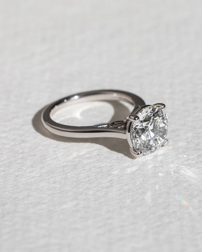 4.0 CT Round F/VS2 CVD Diamond Cathedral Engagement Ring