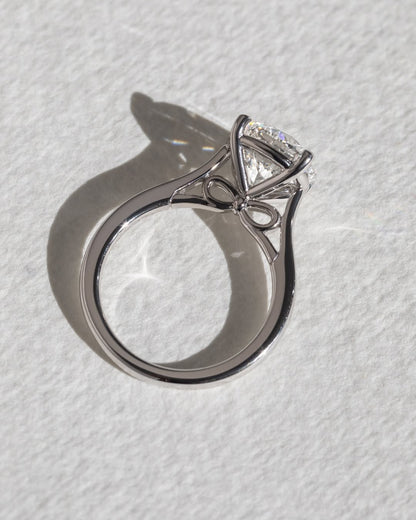 4.0 CT Round F/VS2 CVD Diamond Cathedral Engagement Ring