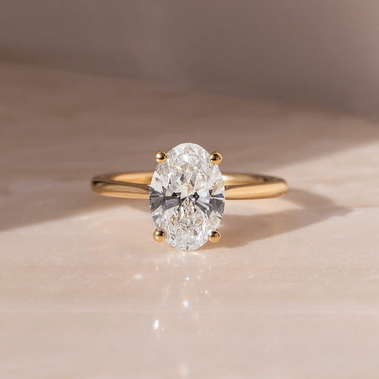 2.50 CT Oval E/VS2 CVD Diamond Cathredal Style Engagement Ring