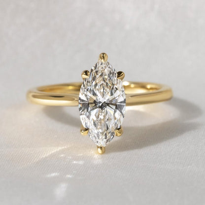 1.5 CT Marquise G/VS1 CVD Diamond Hidden Halo Style Engagement Ring