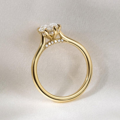 1.5 CT Marquise G/VS1 CVD Diamond Hidden Halo Style Engagement Ring