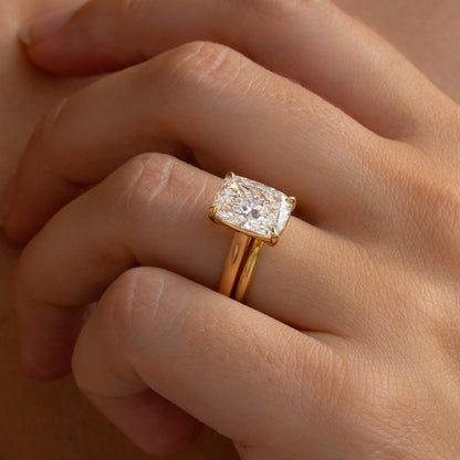 2.5 CT Cushion E/VVS1 CVD Diamond Solitaire Style Engagement Ring
