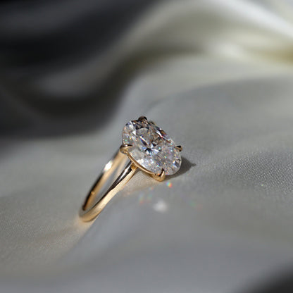 Eleanor- 3.0 CT Oval Solitaire Moissanite Ring