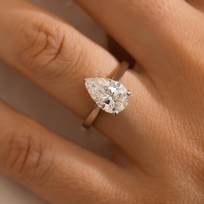 2.08 CT Pear F/VS1 CVD Diamond Solitaire Style Engagement Ring