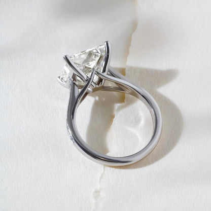 3.60 CT Princess F/VS2 CVD Diamond Pave Style Engagement Ring