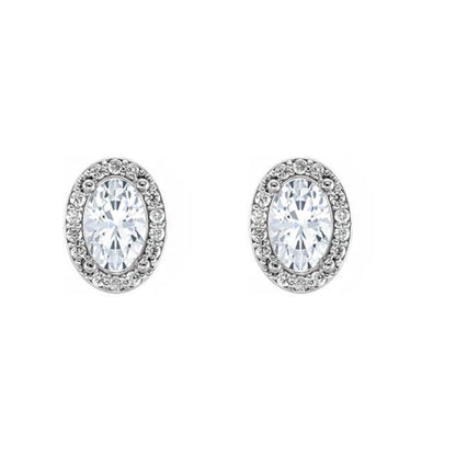 Amara- 2.0 TCW Oval Halo Moissanite Earrings