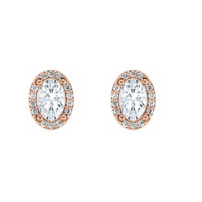 Amara- 2.0 TCW Oval Halo Moissanite Earrings