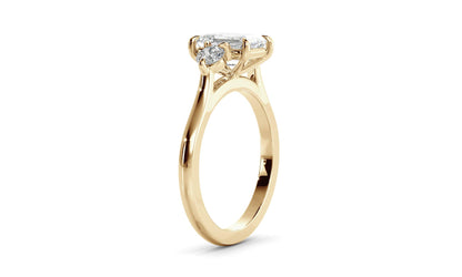 Christine- 1.0 CT Emerald Three Stone Style Moissanite Ring