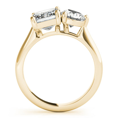 Hilda- 2.0 CT Emerald & Pear Two Stone Style  Moissanite Ring