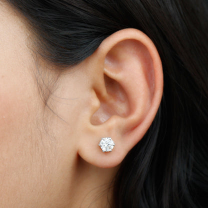 Serenity- 1.97 TCW Round Solitaire Moissanite Earrings