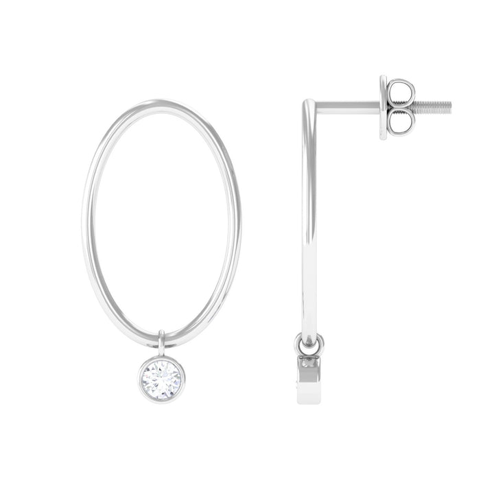 Naomi- 0.20 TCW Round Hoop Drop Moissanite Earrings