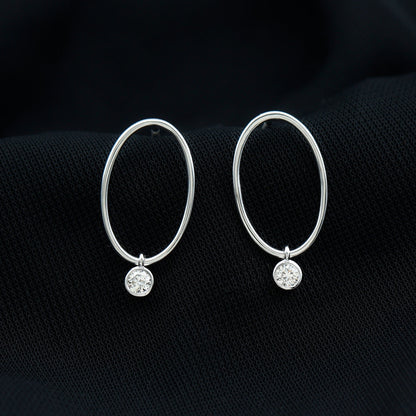 Naomi- 0.20 TCW Round Hoop Drop Moissanite Earrings