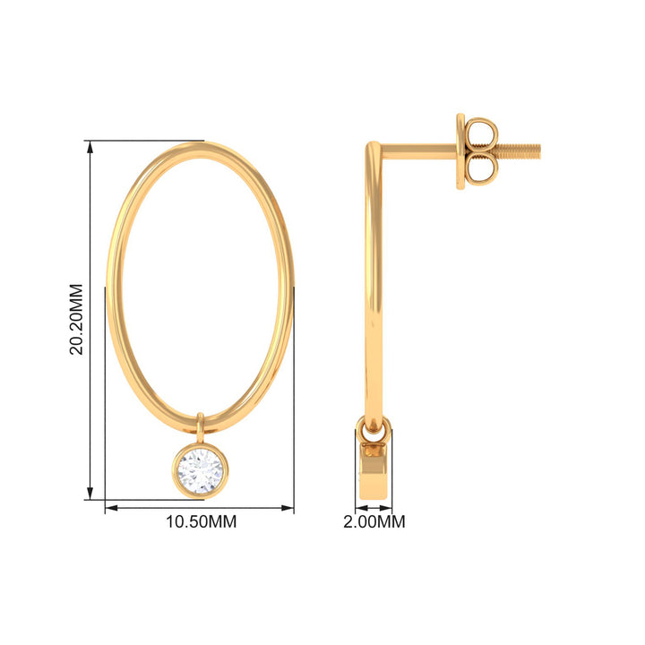 Naomi- 0.20 TCW Round Hoop Drop Moissanite Earrings