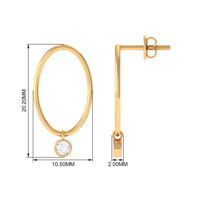Naomi- 0.20 TCW Round Hoop Drop Moissanite Earrings