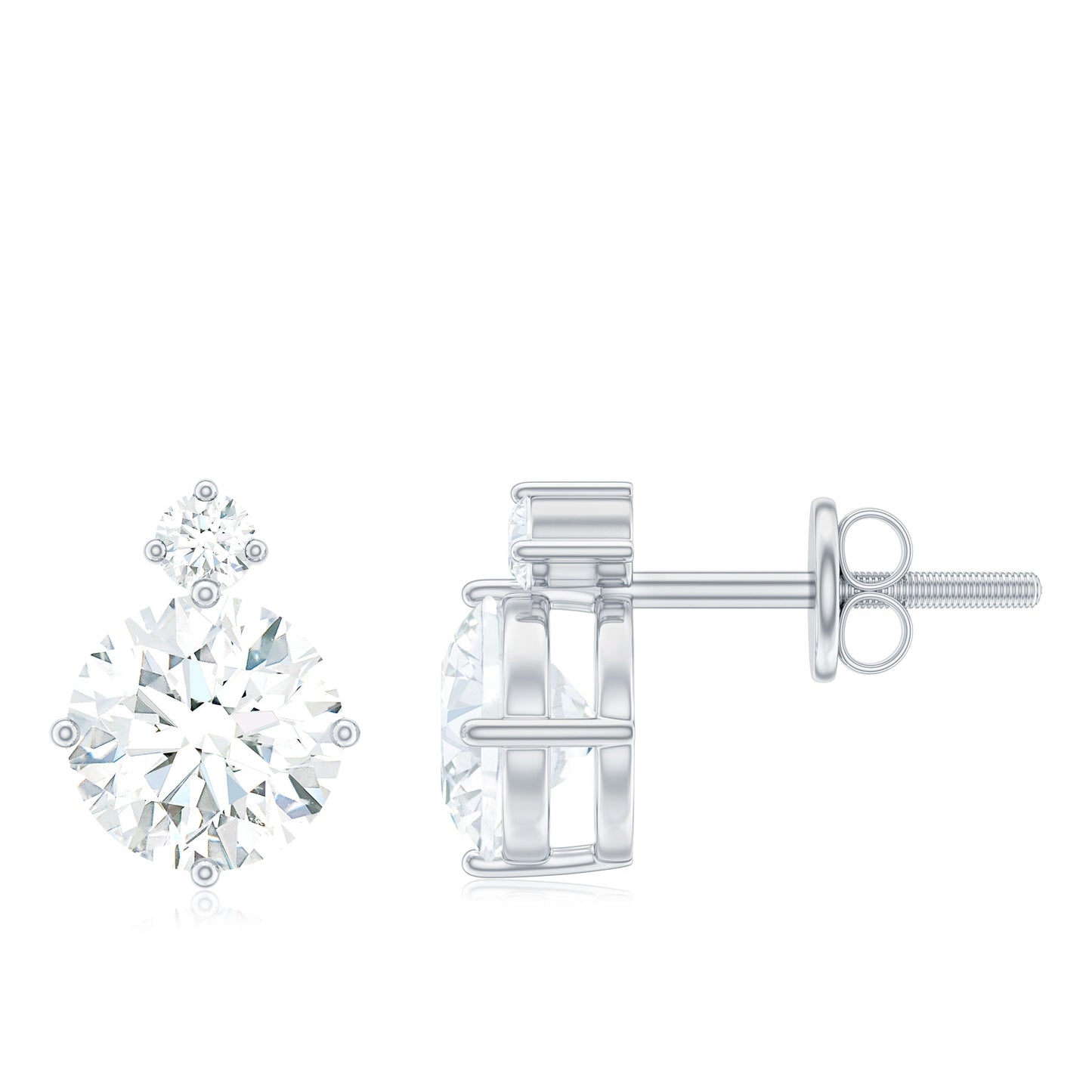 Nova- 1.50 CT Round Solitaire Moissanite Earrings