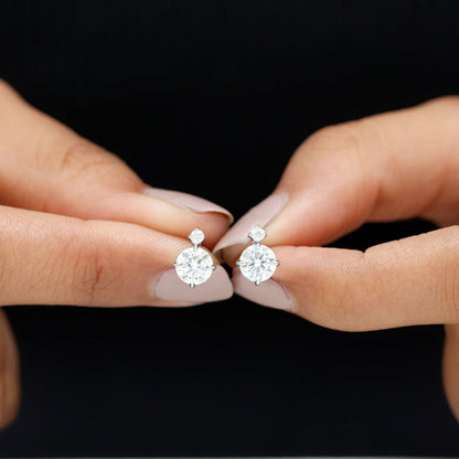 Nova- 1.50 CT Round Solitaire Moissanite Earrings