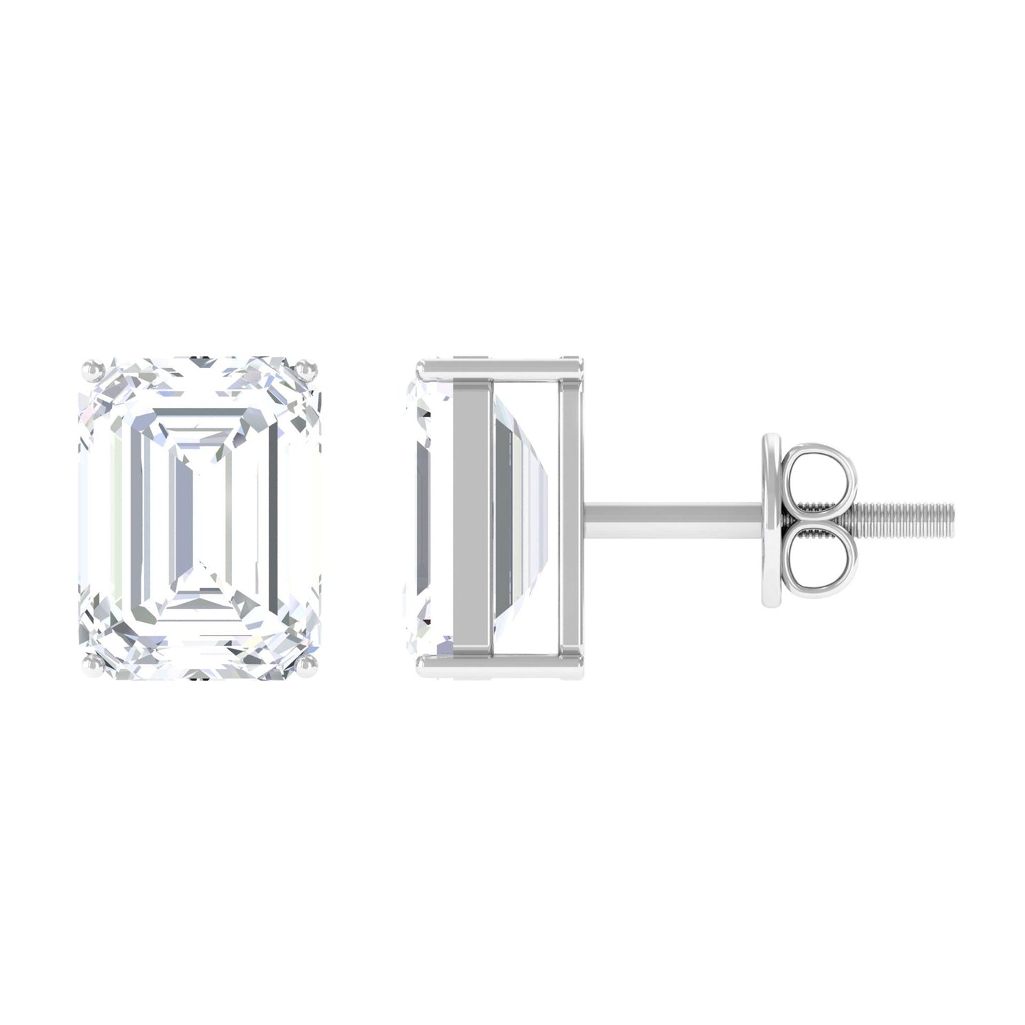 Raelynn- 3.0 TCW Emerald Solitaire Moissanite Earrings