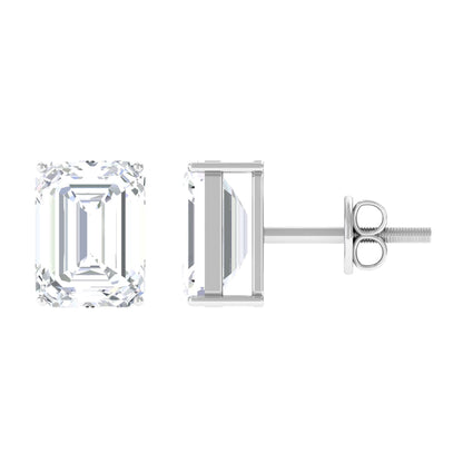 Raelynn- 3.0 TCW Emerald Solitaire Moissanite Earrings