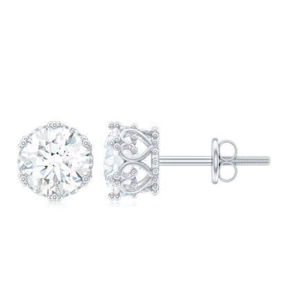 Isla- 1.40 TCW Round Solitaire Moissanite Earrings
