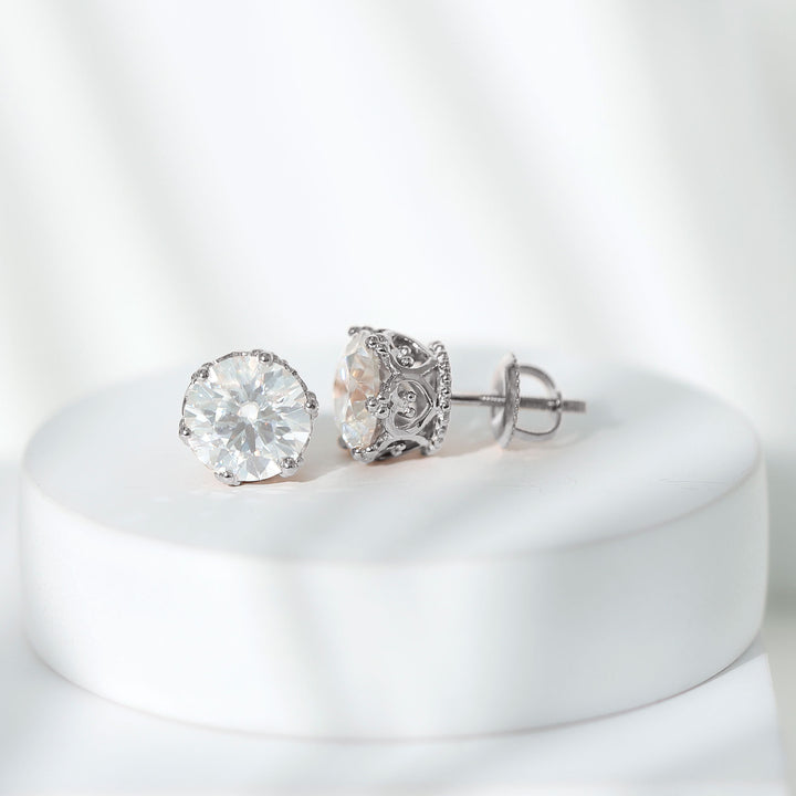 Isla- 1.40 TCW Round Solitaire Moissanite Earrings