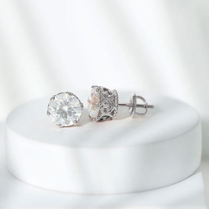 Isla- 1.40 TCW Round Solitaire Moissanite Earrings