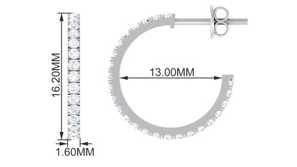 Fiona- 1.0 TCW Round Hoop Moissanite Earrings